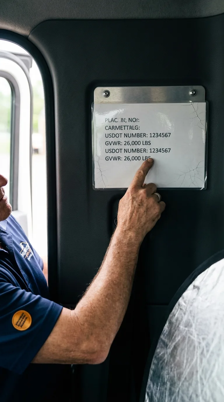 USDOT licensing placard verification in New Town